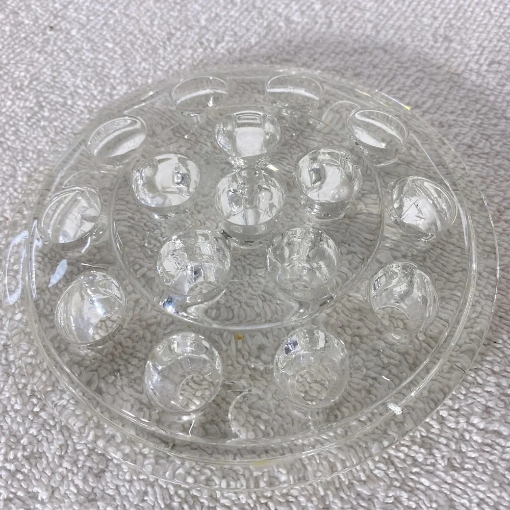 Vintage Clear  Glass 16 Hole Flower Frog Flower Holder Stem Holder Arrangement